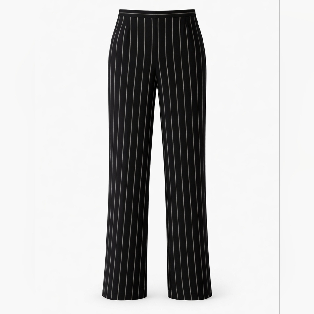 Armani Collezioni Pinstripe Wide Leg Pant, Size Small, COA Included - Picture 1 of 7